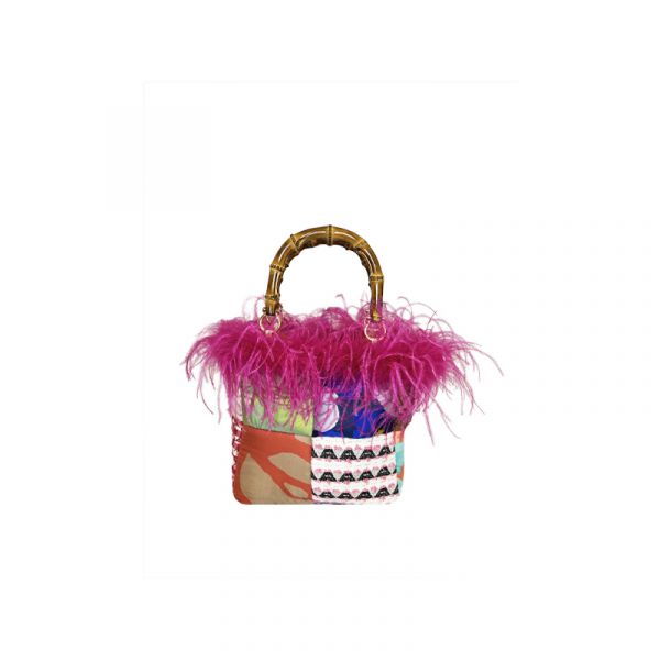 TOTE MINI PATCHWORK RECYCLE MARABOU