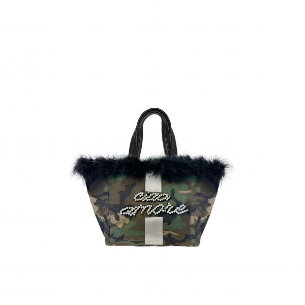 SHOPPING BAG PICCOLA CAMOUFLAGE CIAO AMORE