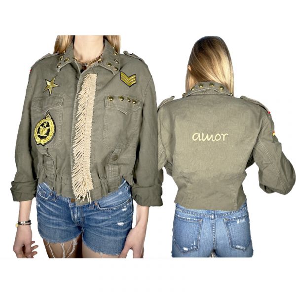 GIACCA MILITARE VINTAGE ARMY CROP