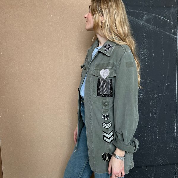 VINTAGE SILVER PATCHES ARMY JACKET