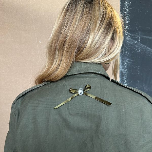 VINTAGE BOWS AND CRYSTALS ARMY JACKET